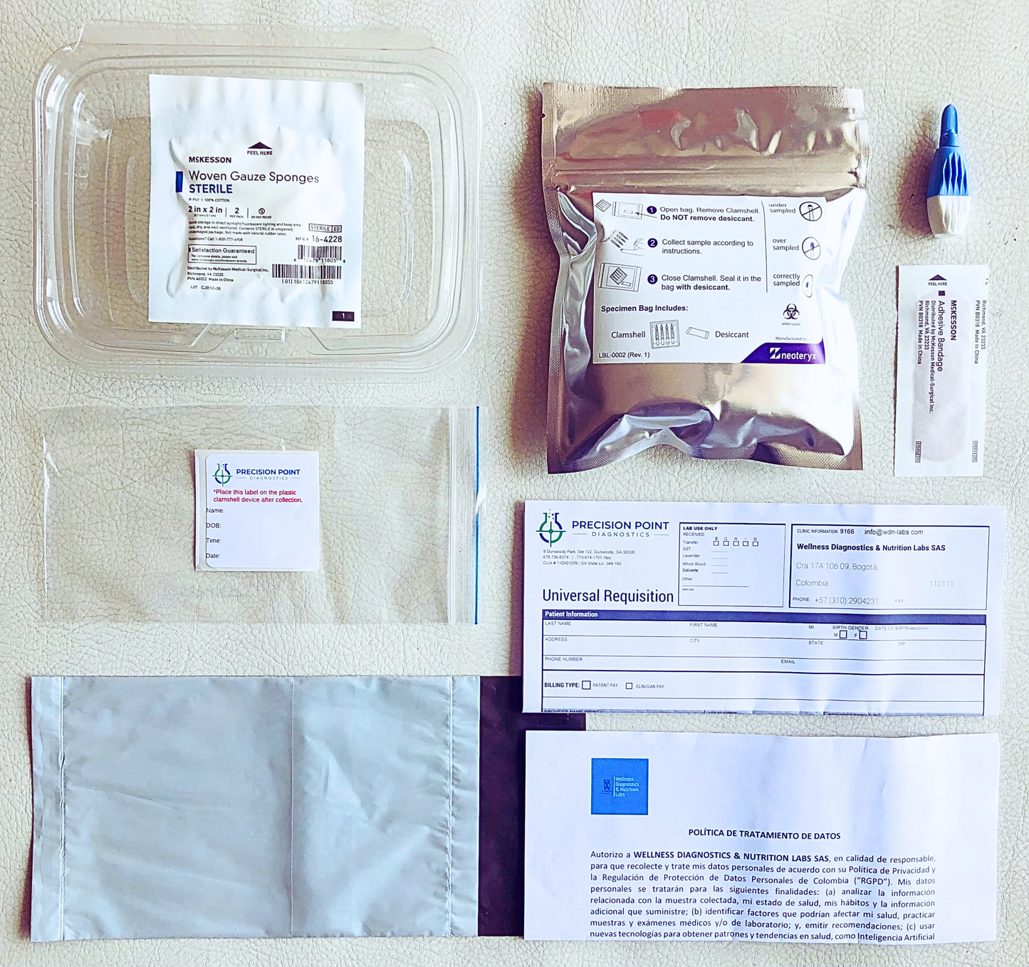 Contenido del Kit DAT 88 Dietary Antigen Test