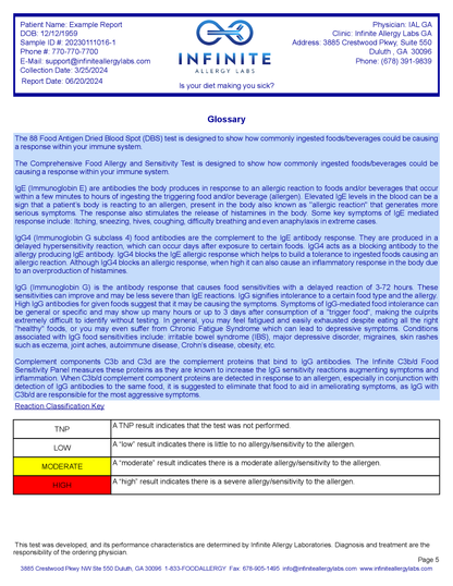 Reporte Allergy Sensitivity + Environmental Test